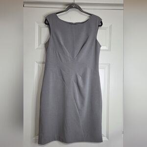 Calvin Klein Grey Sheath Career Dress w/ Tuck/Pleat Detailing - Size 12